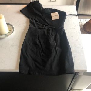 Superdown one shoulder black dress
